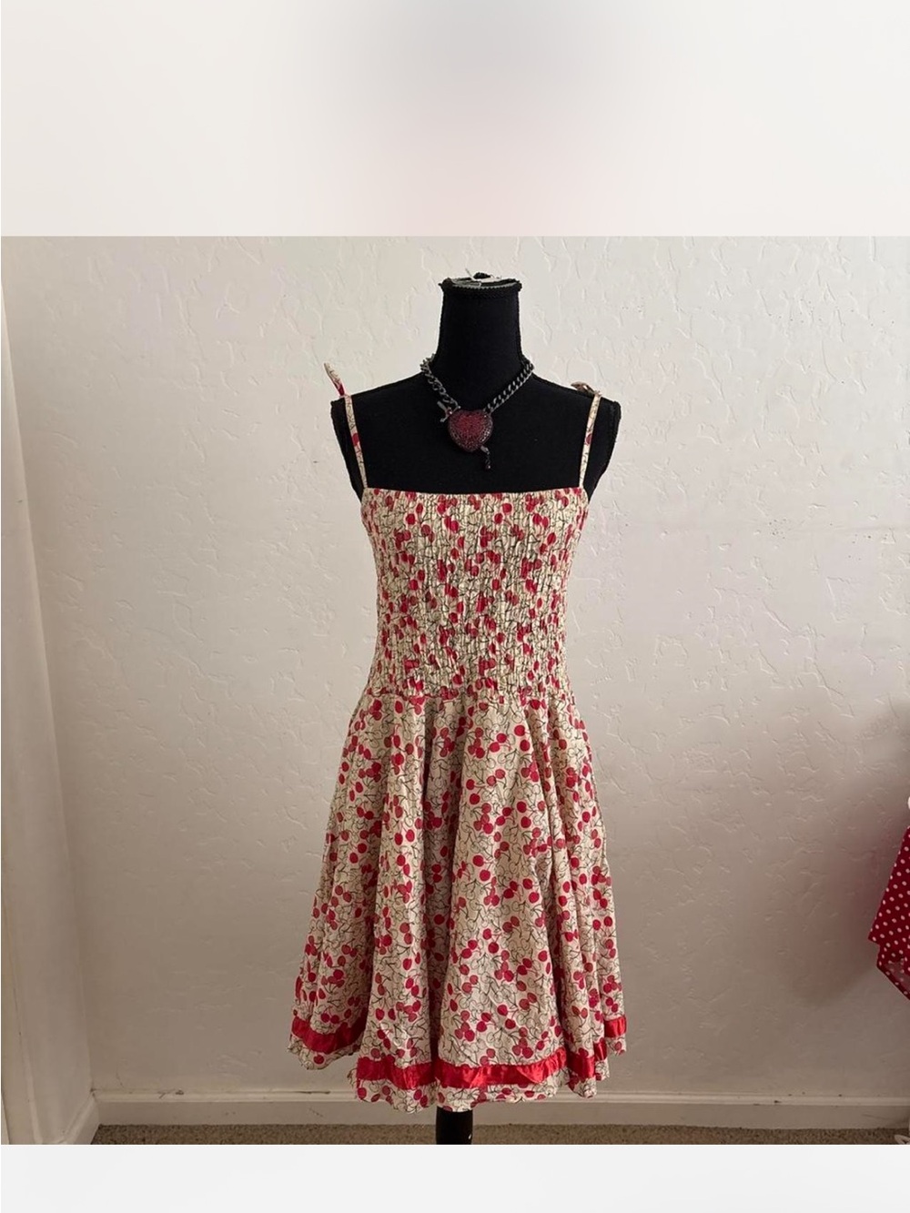 FIRE Los Angeles• cherry print midi dress